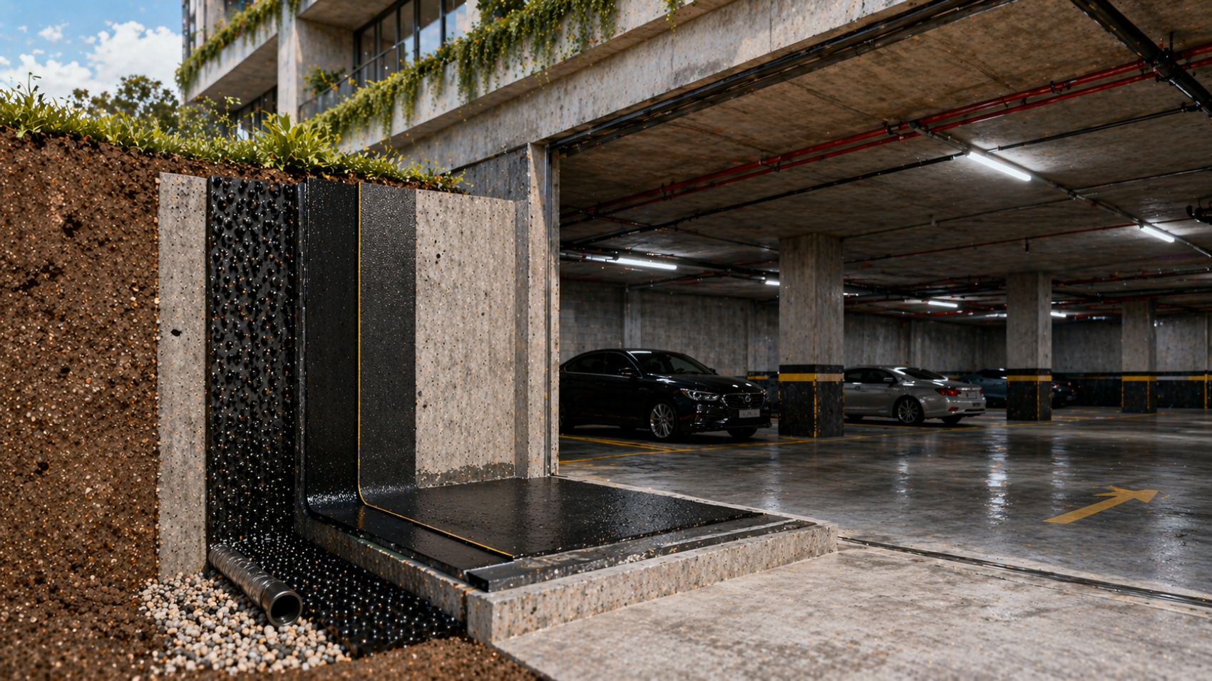 Protegendo Garagens Subterrâneas da Umidade