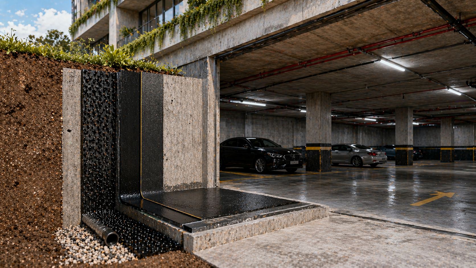 Protegendo Garagens Subterrâneas da Umidade